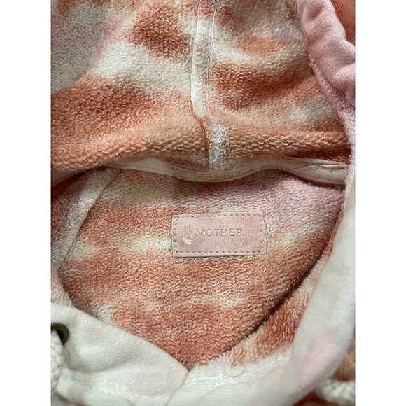 Mother The Square Tie Dye Hoodie Small Pink Orange Peach Sweatshirt Long Sleeve - Picture 4 of 6